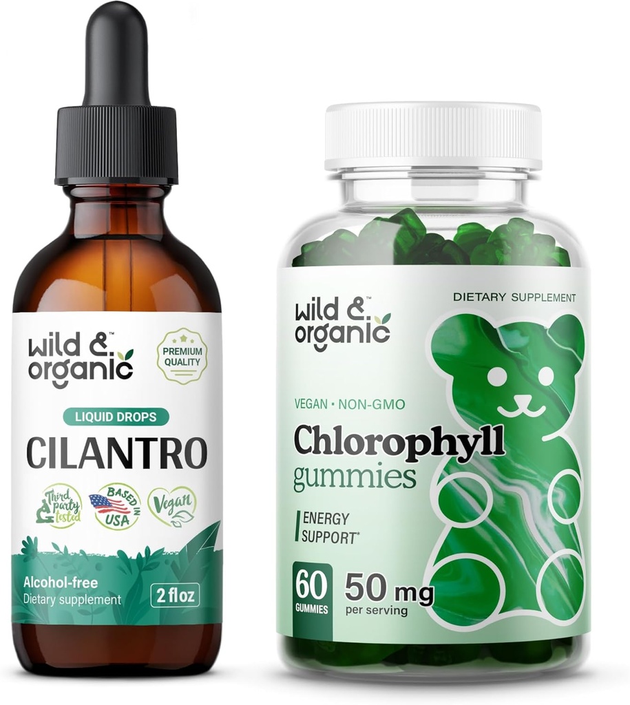 Wilde en biologische Cilantro Tinctuur 2 fl oz & Chlorofyl Gummies