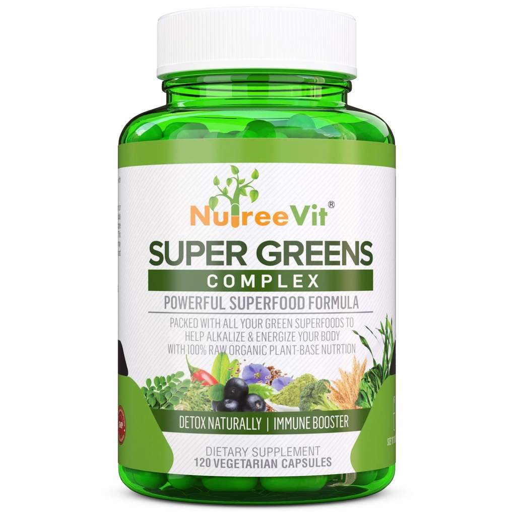 SuperGreens - Spirulina, Chlorella, Tarwegras + Meer - Nutrient-Packed Green Blend