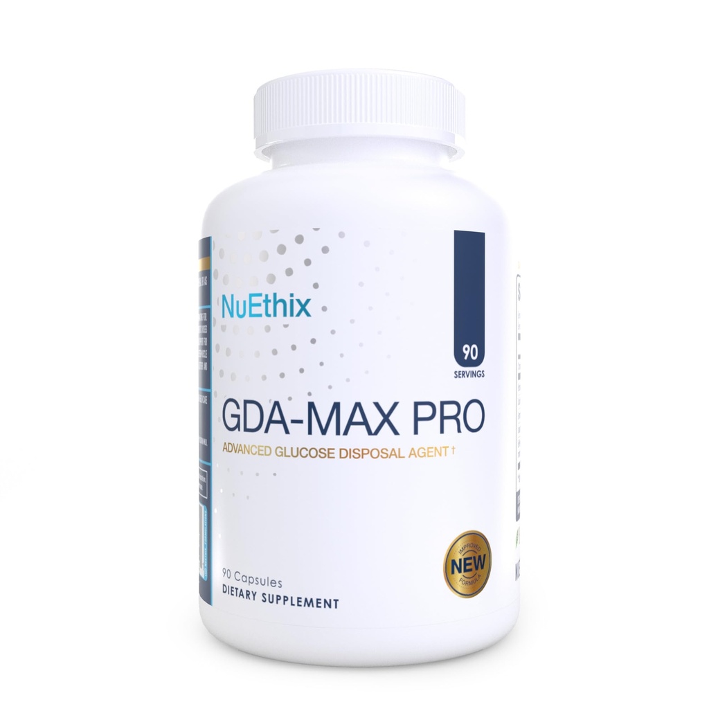 NuEthix Formulations GDA-MAX PRO, Double Berbine HCL Supplement, Supports Glucose Metabolism, Weight Management, Immune Support, Heart Health - Non GMO, Gluten Free, Dairy Free, 90 Count