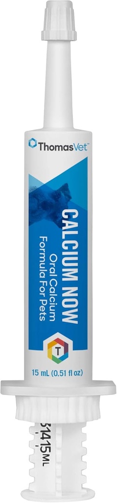 Thomas Pet Calcium Now - Fast-Absorbing, Oral Calcium Supplement for Dogs & Cats - for Whelping, Queening, Nursing & Calcium Deficiency - 15 ml (0,51 fl oz)