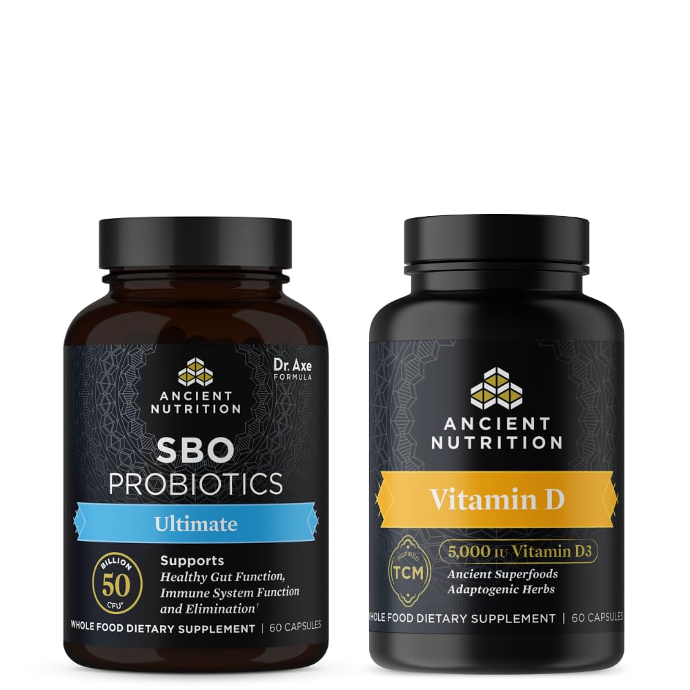 Oude Voeding SBO Probiotica Capsules, Ultimate, 60 Tel + Vitamine D Capsules, 90 Tellen