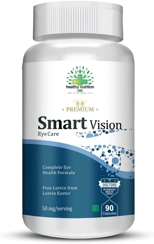 Smart Vision Eye Care Supplement to Improve Vision, Blue Light, Glare Sensitiviteit & Digital Guard Formula (Lutein, Zeaxanthine) -Pack of 90 Vegetarian Capsules