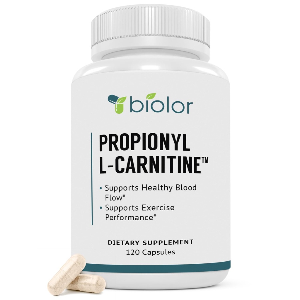Biovy Hoge Absorptie Propionyl-L-Carnitine (PLCAR) Geen kunstmatige fillers - Effectieve Propionyl L Carnitine HCL supplement ter ondersteuning van bloedcirculatie - 120 capsules