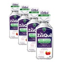 ZzzQuil, Nacht slaaphulp vloeistof, gratis van alcohol en kunstmatige kleurstoffen, 50 mg difenhydramine HCl, No1 slaaphulp merk, vallen slapen snel, non-habit vormen, verzachtende Berry smaak, 12 FL OZ (verpakking van 4)