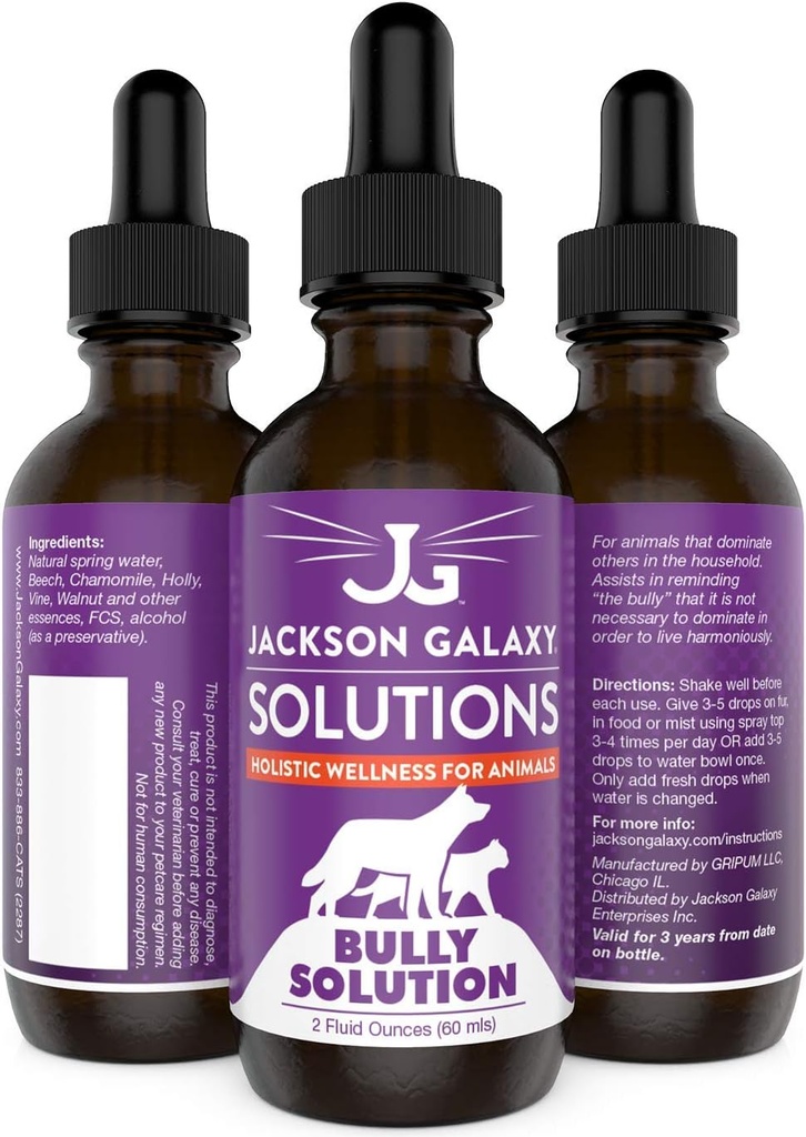 Jackson Galaxy: Bully Solution (2 oz.) - Pet Solution - Promoot ontspanning en kalmte - kan ondersteunen pesten en dominantie - all-natuurlijke formule - Reiki Energy