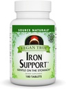 Bron Naturals Vegan True Iron Support, Gentle on The Mtomach and Chelated for Increased Absorbtion* - 180 Tablets