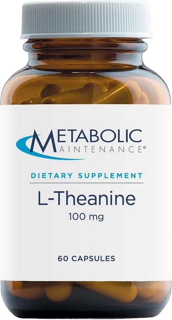 Metabole onderhoud 100 mg L-Theanine Supplement ter ondersteuning van gezonde focus en ontspanning - L-Theanine Suntheanine Aminozuur ter ondersteuning van stressrespons (60 capsules)