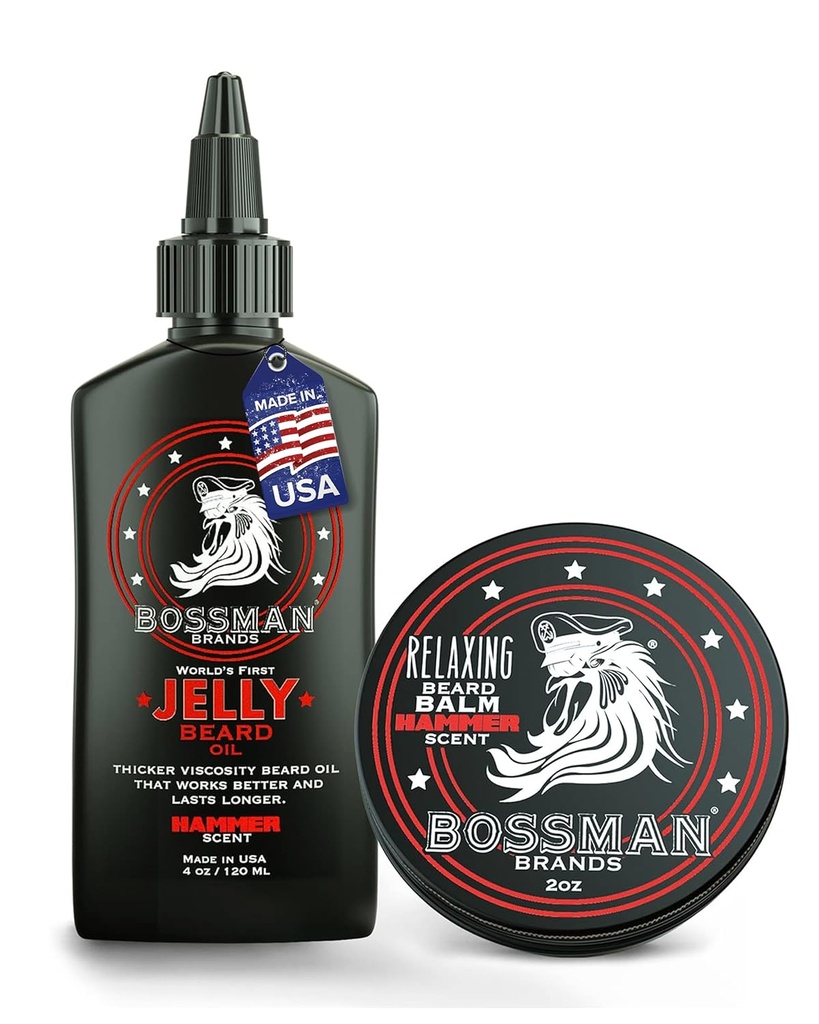 Bossman Beard Oil Jelly en ontspannende baard Balm Combo - Hammer Scent
