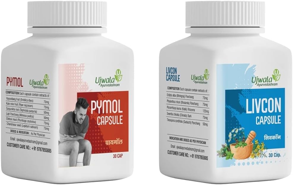Generieke Dalal Pymol+Livcon Capsule(30 Cap) Snelle verlichting bij bloeden, branden en pijn I voor Piles, Fissure. Fistula, ontsteking & rectum