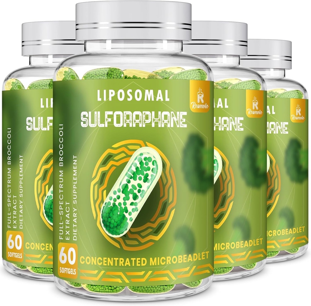 800 MG Liposomal Sulforaphane, krachtige dubbele levering voor maximale absorptie & potentie, volledig spectrum Broccoli Extract, antioxidant & leversupplement, 240 Softgels