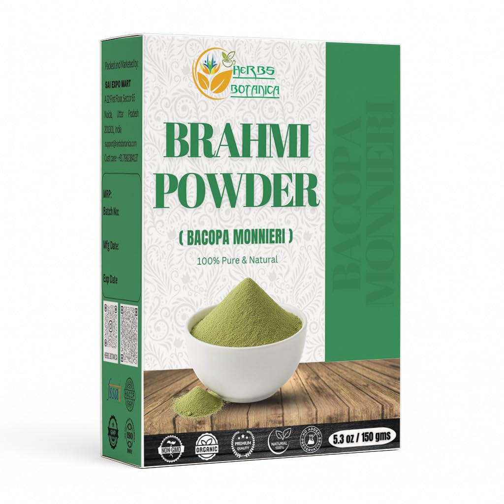Kruiden Botanica Brahmi Powder Bacopa Powder Centella Asiatica Ayurvedic Herb, Natuurlijke Haarverzorging, Bevordert haargroei
