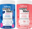 Bellway Super Fiber Poeder + Fruit, Gemengde Berry Super Fiber Poeder + Collageen, Aardbei Lemonade