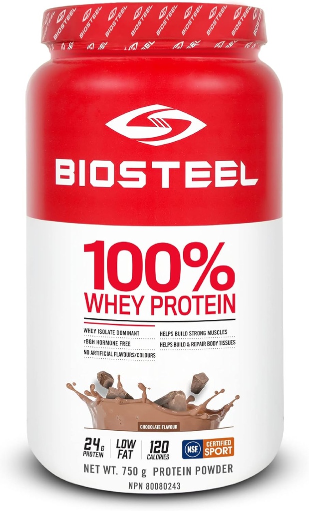 BioSteel Sports 100% Wei Protein Powder Supplement, rBGH Hormone Free & Non-GMO Post Workout Formula, Chocolate, 25 Servings, 25,5 Ounces