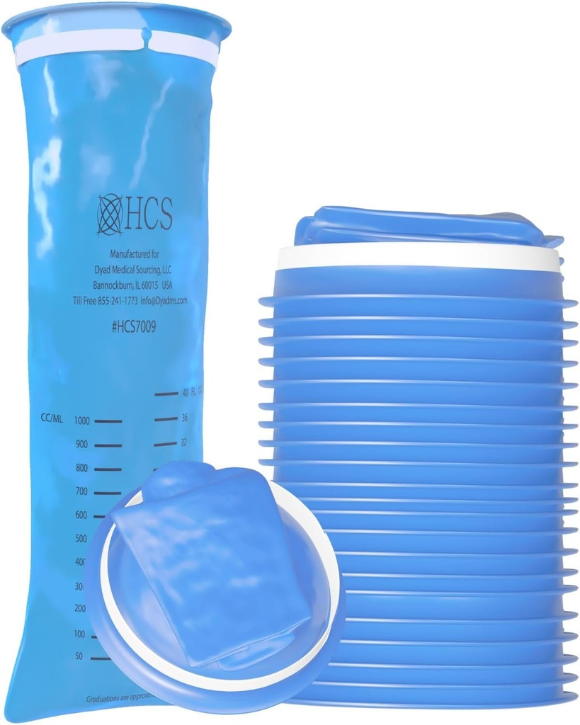 HCS Emesis Bags Disposable - Premium, Hospital Grade, Volwassenen & Kids - Kotszakjes Wegwerpbaar voor auto, reizen, thuisgebruik - Gooien, Kots, Kots - 24, Sterk (40 fl oz)