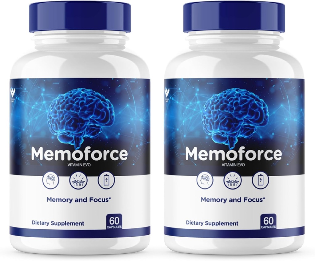 (2 Pack) Memoforce Pillen, Memoforce Supplement, Memoforce Cognitive Health, Memoforce Memory Capsules, Memoforce Advanced Formula, Memoforce Brain Support, Focus Memoforce Tablets, (120 Caps)