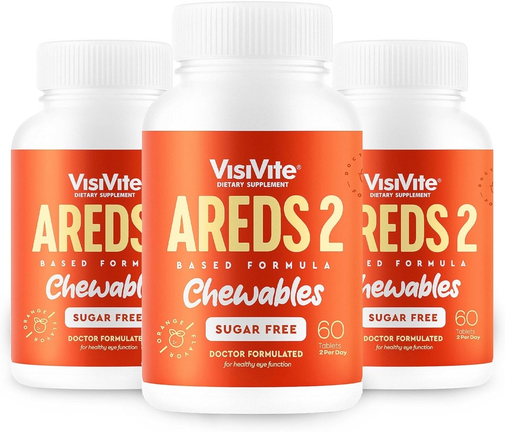 ARDES 2 Sugar-Free Eye Vitamins - Alternatief voor Lutein Gummies for Eyes - Lutein for Eye Health - Premium Sugar-Free Eye Vitamins - (Chewable Tablets) Verpakking van 3