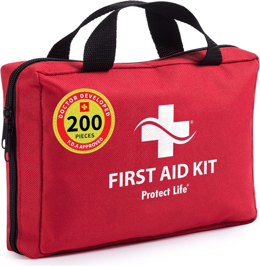 Bescherm Life Business First Aid Kit, Emergency First Aid Kit voor Office Setting, Medical Kit Supplies, EHBO Kits voor bedrijven, School & Commercieel Gebruik - 200 stuks