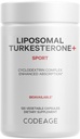 Codeage Turkesteron Supplement, 4-maands levering, Hydroxypropyl-β-Cyclodextrin, Liposomale levering, Sport, Pre & Post-workouts, Ajuga Turkestanica, Vegan, Glutenvrije, Non-GMO - 120 Capsules