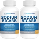 Natriumbicarbonaat 650 mg Capsules Vertraagde Release ter ondersteuning van normale nierfunctie en niersupplement. Natriumbicarbonaat voor Acid Relief, Alkaliniteit 120 Pillen 2-pack