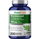 NusaPure Wormwood Capsules 2000mg Artemisia Annua Herb 200 Graaf Niet-GMO & Vegan Supplement