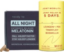 Joint Relief & Sleep Set Sleep & Joint Support with Melatonine, Ashwagandha, Tamaflex® Turmeric, and Pea &amp; Rustvolle Slaap & Gezamenlijke Supplementen Pack