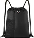 Bijengroen zwart koord rugzak Gymtas voor mannen Vrouwen String Sport rugzak met waterfles Mesh Pockets en 2 geritste zak Large Cinch Sackpack Training Bag 16" x 20"