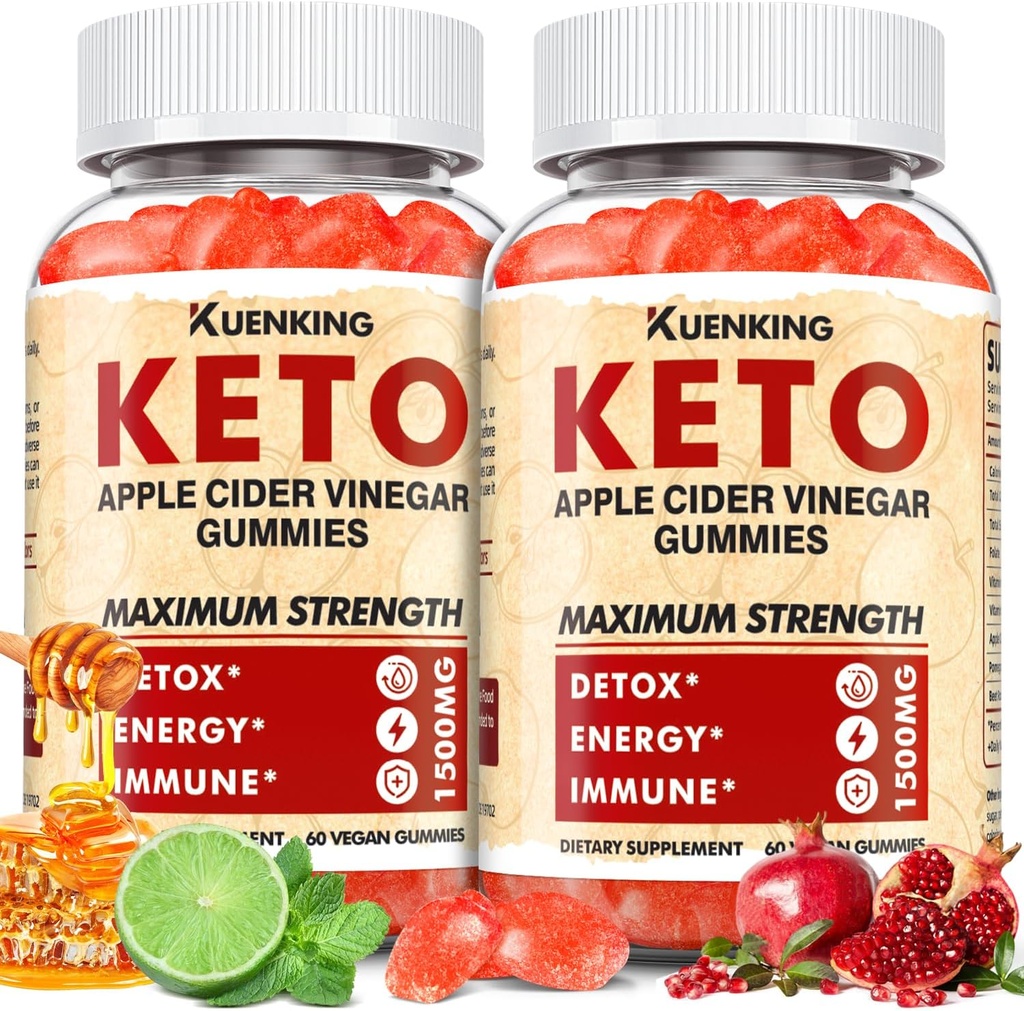 Keto ACV Gummy's Apple Cider Vinegar met moeder, Voedingsondersteuning met vitamine B6 & B12 