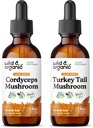 Wild & Organic Cordyceps Mushroom Tinctuur 2 fl oz & Turkey Staart Mushroom Tinctuur 2 fl oz