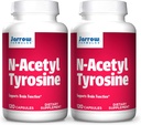 Jarrow Formulas N-Acetyl Tyrosine 350 mg - 120 Capsules, Pack of 2 - Supports Brain Function - Contains Vitamin B6 for Amino Acid Metabolism - 240 Total Servings