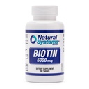 Biotin 60 tabletten 5000 mcg door Natural Systems Biotin Hair Growth Support Pillen Haarhuid Nagels Vitaminen voor mannen en vrouwen Biotin Supplement verbetert de celgroei