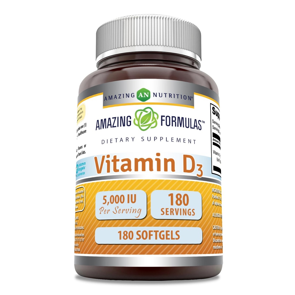 Verbazingwekkende formules Vitamine D3 (Cholecalciferol) Supplement 