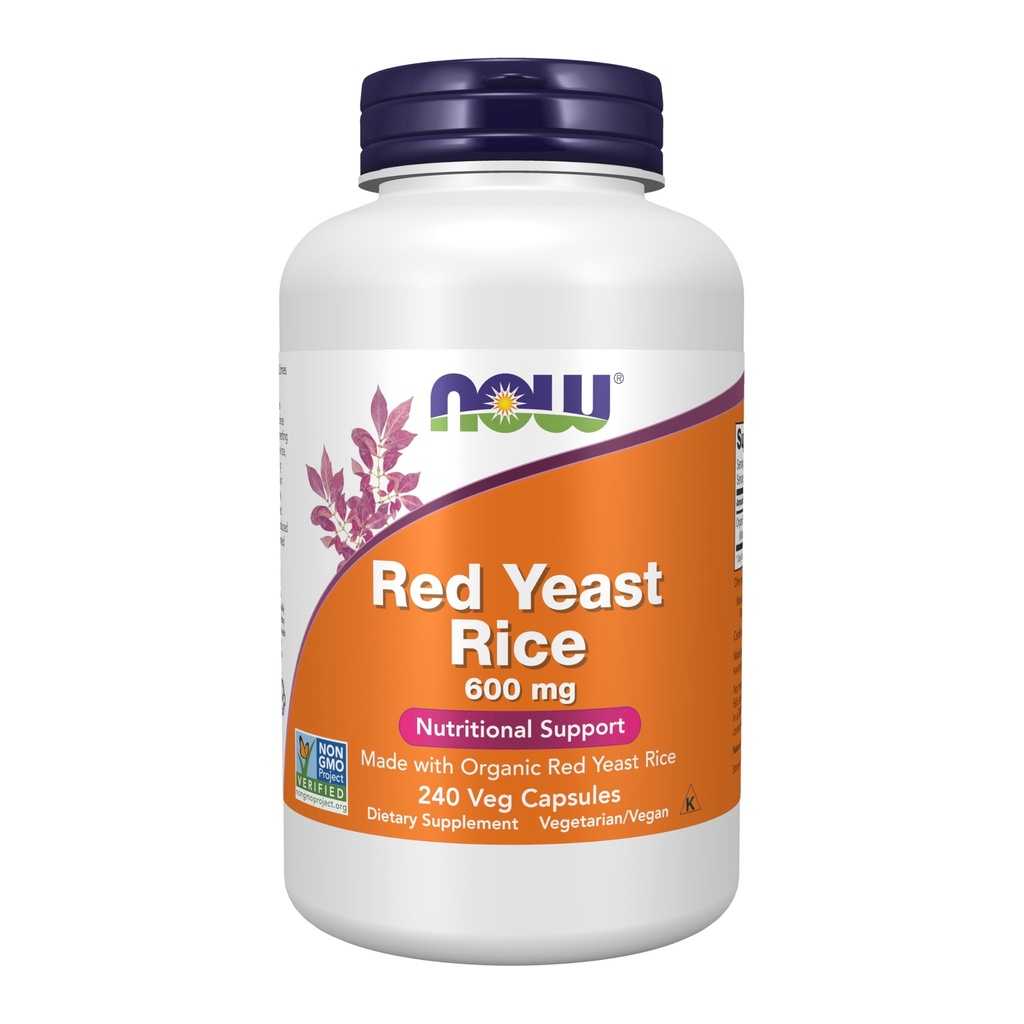 NOW Supplementen, Red Gist Rice 600 mg, Gemaakt met Biologische Rode Gist Rijst, 240 Veg Capsules