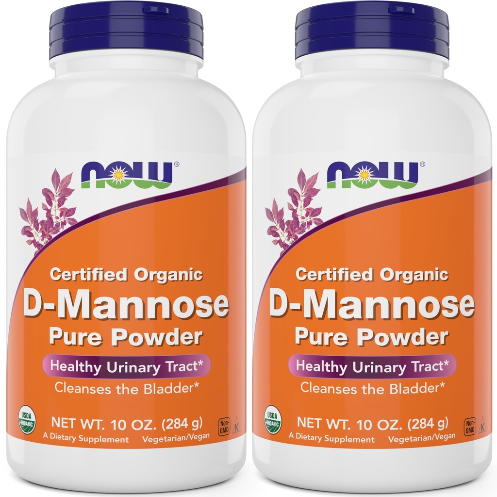 NOW Foods Pure, biologische D-Mannose 10 oz Poeder (verpakking van 2) - Bladder Reiniging en urine Tract Health Supplement - Non-GMO - Vegan Friendly - 2000mg / 2 Gram per portie