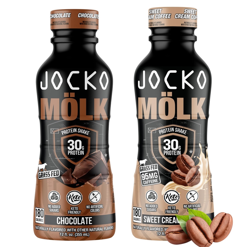 Jocko Fuel Mölk RTD Proteïne Shakes Bundle - Chocolate & Sweet Cream Coffee (24 Pack)