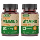 DEVA Vegan Vitamin D3 Supplement - Once-Per-Day Tablet met 1000 IE - Cholecalciferol - Lichen Plant Afgeleid - 90 kleine tabletten, 2-pack
