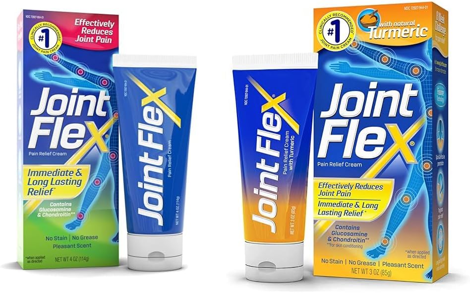 JointFlex Artritis Pain Relief Creams, 4 Oz en 3 Oz Tubes met Kurkuma en Fusome levering