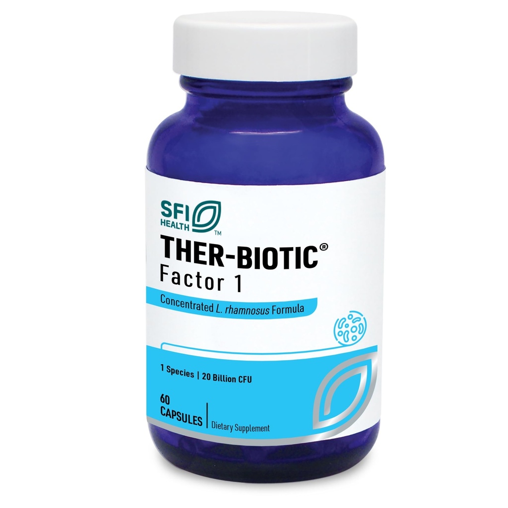 Klaire Labs SFI Health Ther-Biotic Factor 1 Probiotica - Lactobacillus Rhamnosus Single Species Probiotica - 20 miljard CFU - Gut + Immune Support - L Rhamnosus Probiotica - Hypoallergeen (60 capsules)