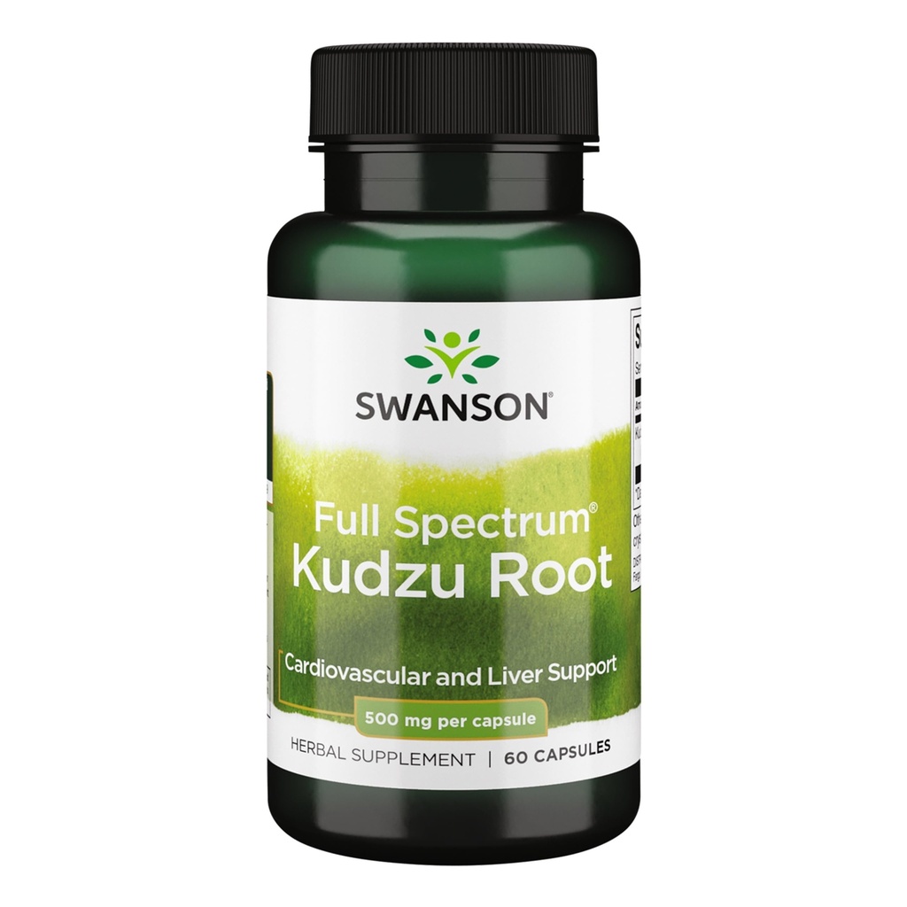 Swanson Full Spectrum Kudzu Root - Herbal Supplement ondersteuning van de gezondheid van het hart en de lever - mei ondersteuning gezonde bloeddruk & Cholesterol niveaus - (60 capsules, 500 mg elk)