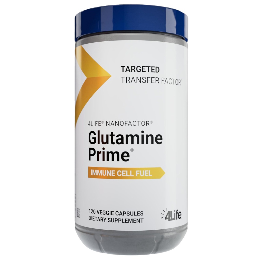 4Life Glutamine Prime - Fuel Immune Cells met Glutamine en verbeteren de celcommunicatie met NanoFactor - Wellness en Energie - 120 Veggie Capsules