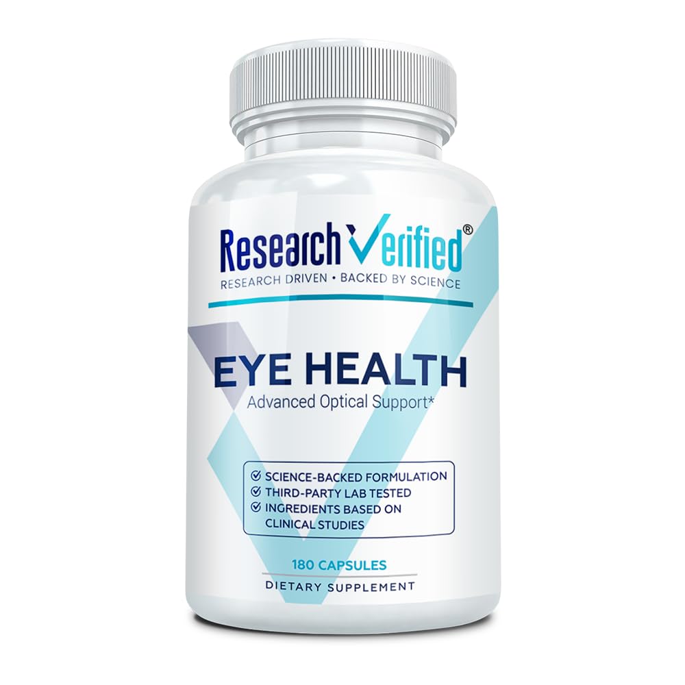 Onderzoek Verified Eye Health - voeden en beschermen van ogen en visie, ondersteuning gezonde Retina, verbeteren van de bloedtoevoer naar ogen - Vitaminen A, B, C en E - 180 Capsules - 3 maanden levering - Made in The USA