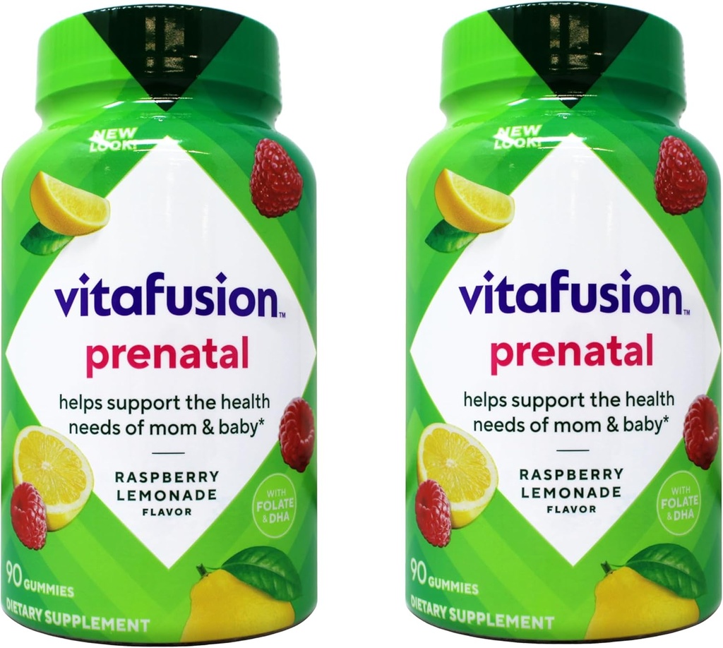 Vitafusie Prenatale Dha & Foliumzuur Gummy Vitaminen 90 Tellen (2 verpakkingen)