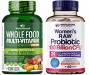 Geheel Wellness Food Multivitamine voor mannen + Dr. Geformuleerde Raw Probiotica voor vrouwen 100 miljard CFU Bundel