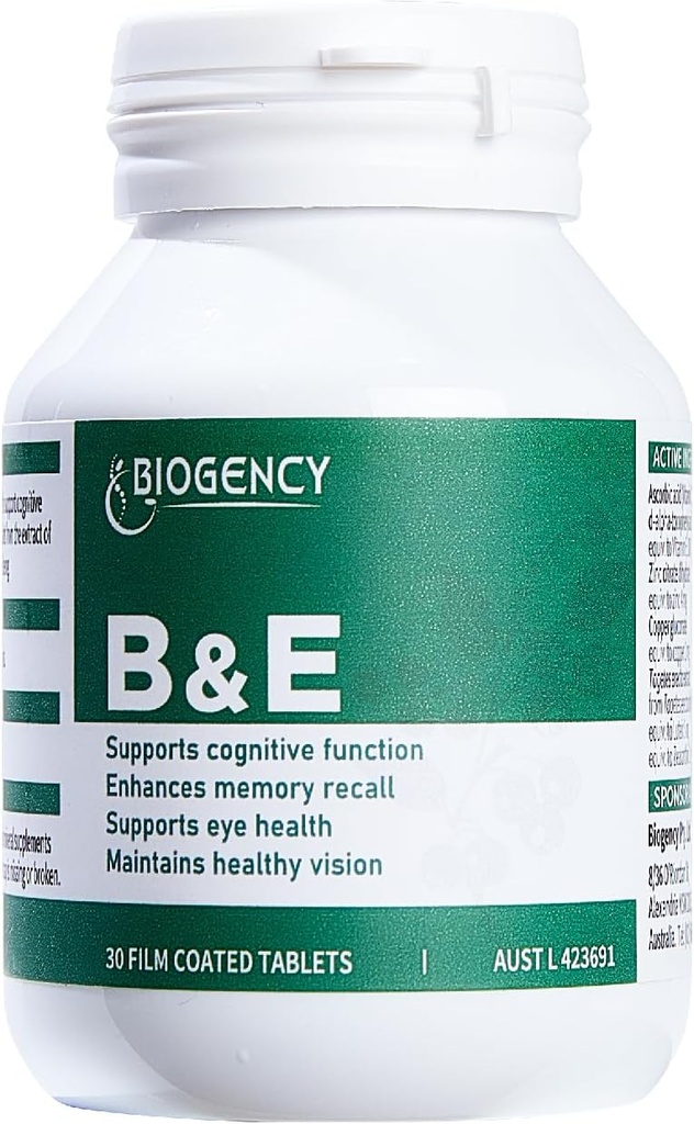 B&E Zeaxanthine + Lutein Eye Care Vitamine Supplement - 1 Pack 30 Tablets beschermt en verbetert de algehele gezondheid van de ogen Natuurlijke ingrediënten, Glutenvrije Vegan-Friendly, voor volwassenen en kinderen