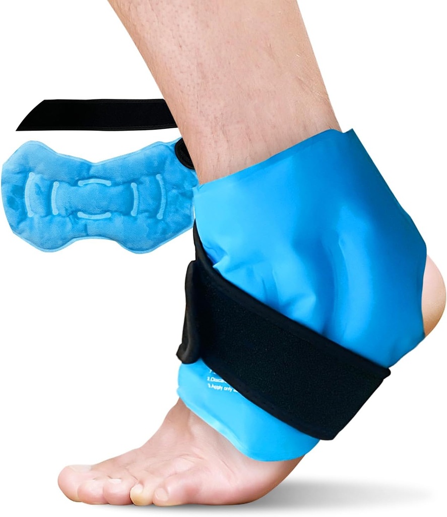 Enkel Ice Pack Wrap voor Zwelling, Herbruikbare Gel Ice Pack voor Enkel Ongewonden, Koude Compress therapie voor Voetpijn Relief, Achilles Tendonitis, Plantar Fasciitis, Sprains