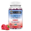Tuin van het leven Magnesium Citrate Supplement Gummies met Prebiotica & Probiotica voor Stress, Slaap & Recovery - Veganistisch, Glutenvrij, Kosher, Niet-GMO, Geen toegevoegde suiker, Framboos smaak, 60 Tellen