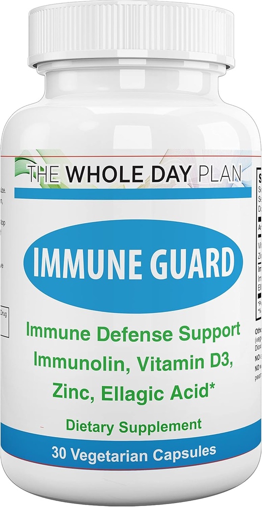 Spectra Vitaminen Immune Guard Natural Immunity Booster, Vitamine D3, Zink, Immunoline, Ellagic Acid, 30 Capsules,