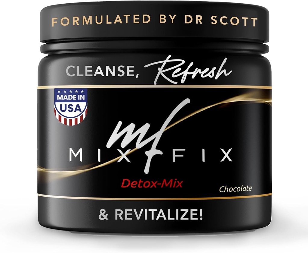Mix-Fix Full Spectrum Detox Powder - Natural Daily Cleanse for Digestive Health & Vitality - Plant Based Vegan Liver Cleanse Powder - Gently Ondersteunt body detoxification Chocolate (30 Servings)