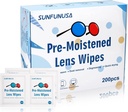 200 Count Lens Reiniging Wipes-voor-bevochtigd individueel verpakte glazen Wipes Optical Screen Cleaner Streak Free Fast Drying