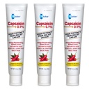 Globe (3 Pack) Capsaïcine 0,1% Hoge potentie pijn verlichting crème, ongeparfumeerd (2 oz) diepe penetrerende verlichting van: Artritis, spier, gewrichts- en rugpijn