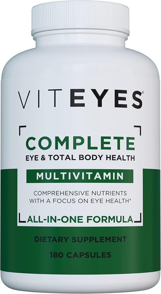Viteyes Complete Eye & Total Body Health Multivitamine Voedingssupplement, 180 Capsules